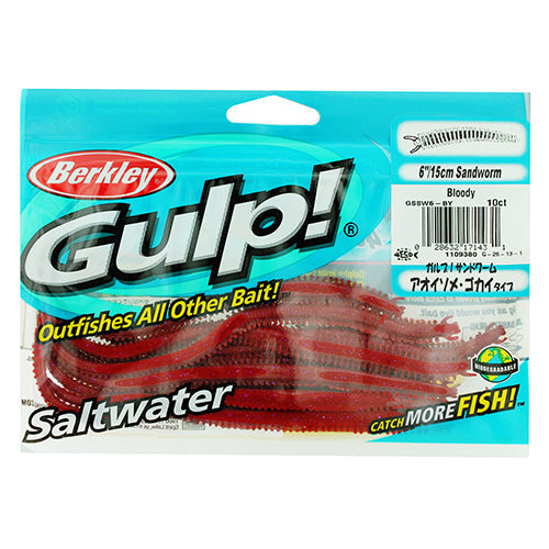 GSSW6-BY SW GULP 6IN SNDWRM BLOODY RQ