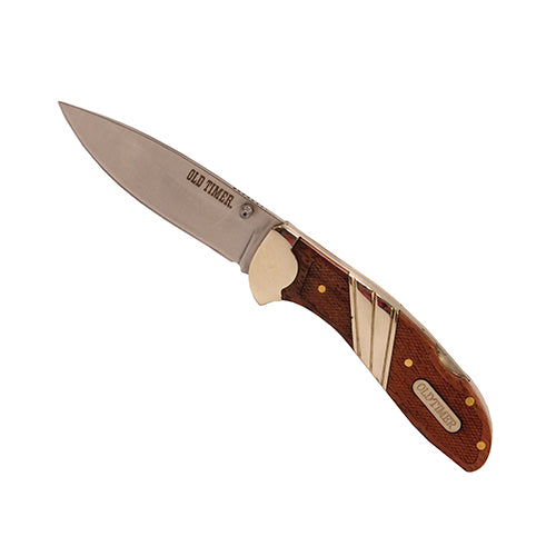 Med Lockback Clip Folder Knife,Wood Hdl