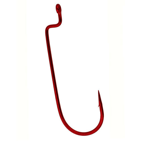 Worm Offset Rb Red 3/0, 5 Hooks P/P