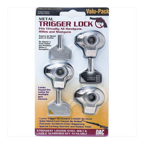 Triple Pack Metal Trigger Lock  - Clam