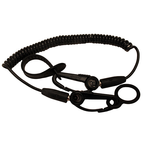 Safety Leash c/w Flexcoil,Black