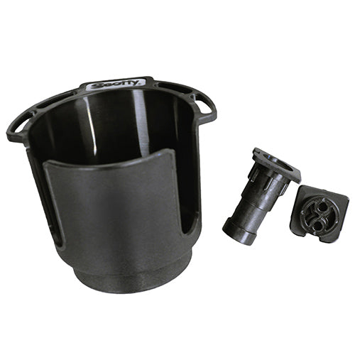 Cup Hldr w/Rod Holder Post & Bulkhead,Blk