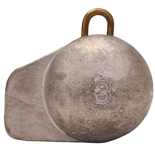 3 lb. Lead Weight, Round w/ Rudder