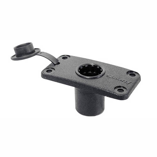 Flush Deck Mount,Black, w/Rain Cap
