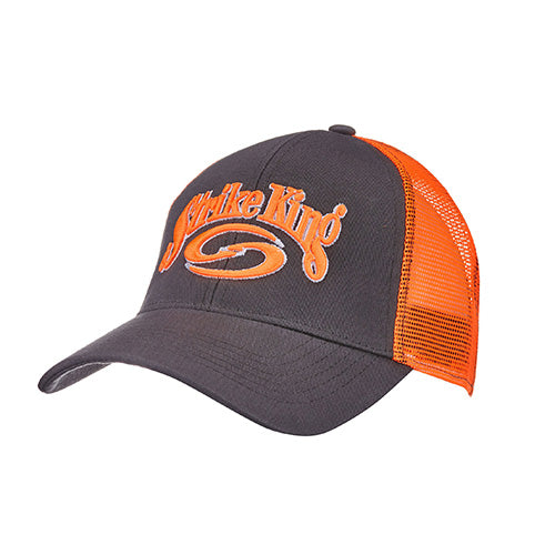 Trucker Cap,Charcoal body/Orange mesh
